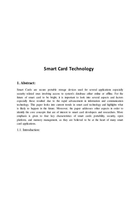 smart card abstract download|An Introduction to Smart Cards .